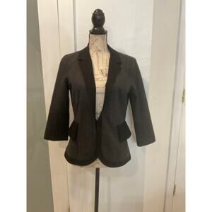 Anthropologie Cartonnier Women’s Gray Black Trim One hook closure Blazer size 8